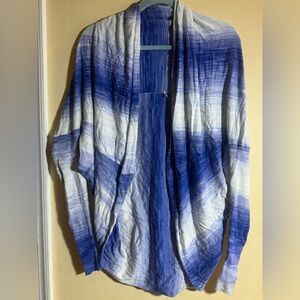 Calia Carrie Underwood Sweaters Calia Effortless Striped Cocoon Sweater Blue M